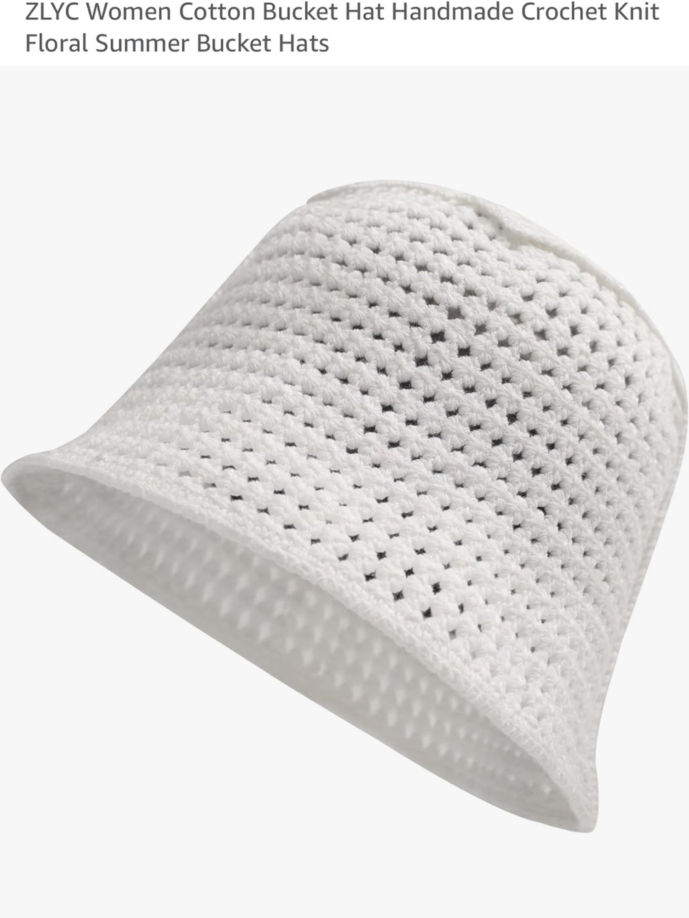Handmade Crochet Bucket Hat - White